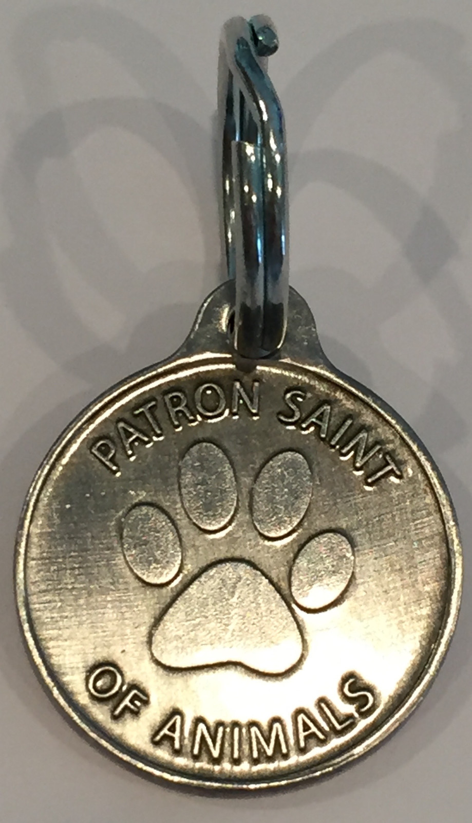 Saint Francis Protect My Pet Patron Saint Of Pets Dog Tag 1″ Charm Pewter Color