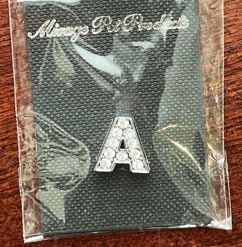 Mirage Pet Product Letter “A” Rhinestone Collar Charm .