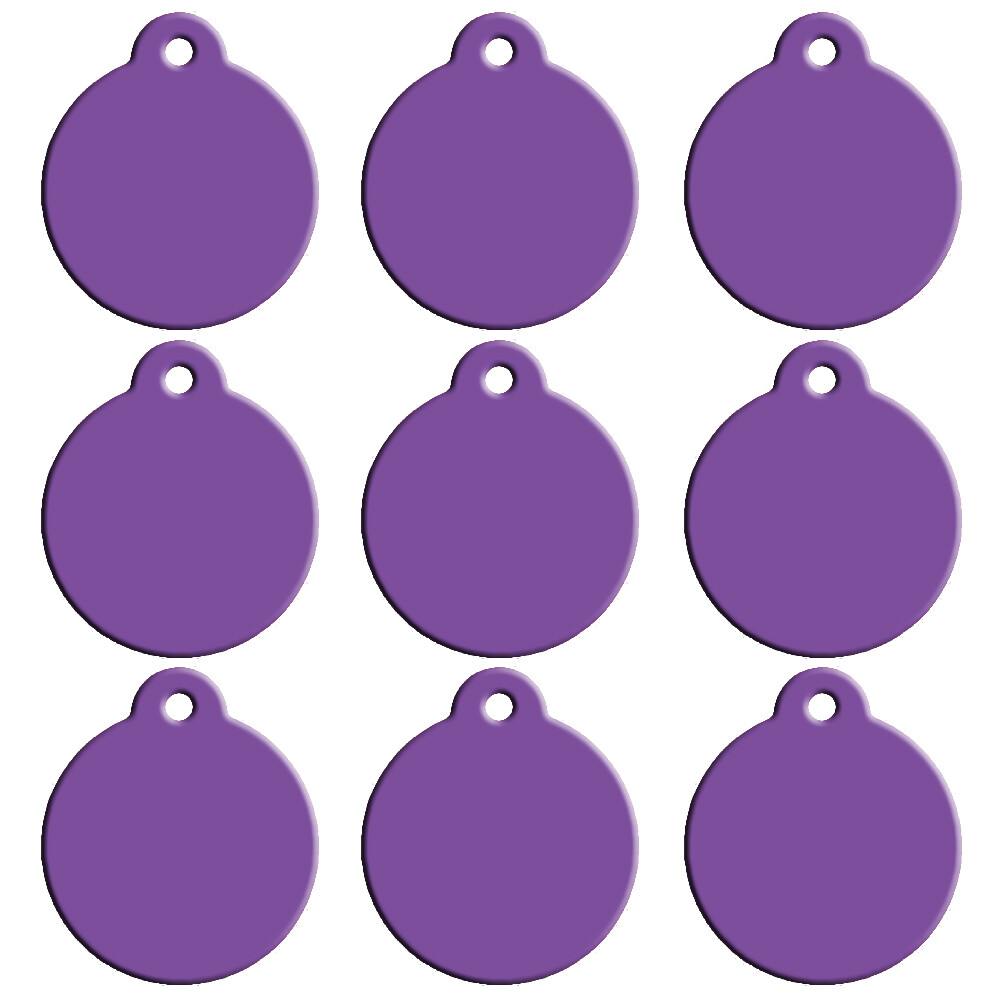 20pcs Personalized Aluminum Pet Dog ID Tags Custom Blank Bulk Round Tags 9 Color