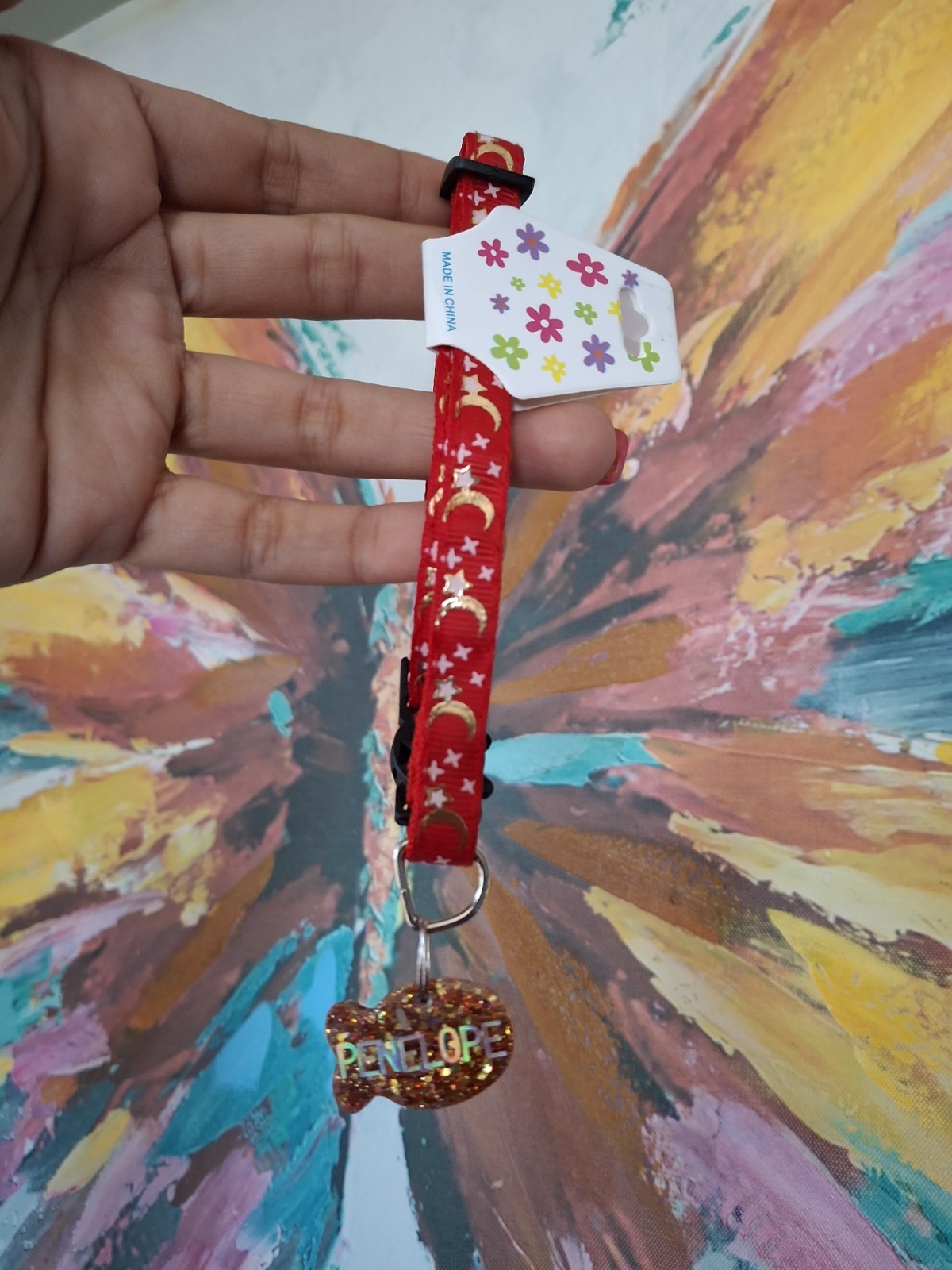 Collar personalizado para mascotas glitter