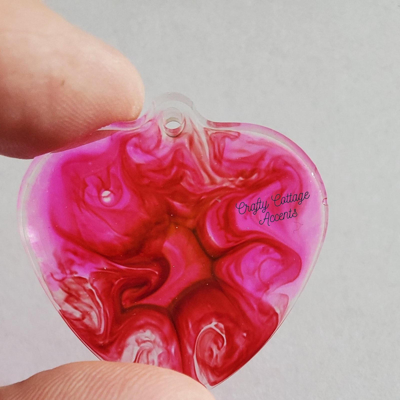 Resin Heart Pet Collar Charm, Zipper Pull, Keychain, Backpack Accessory