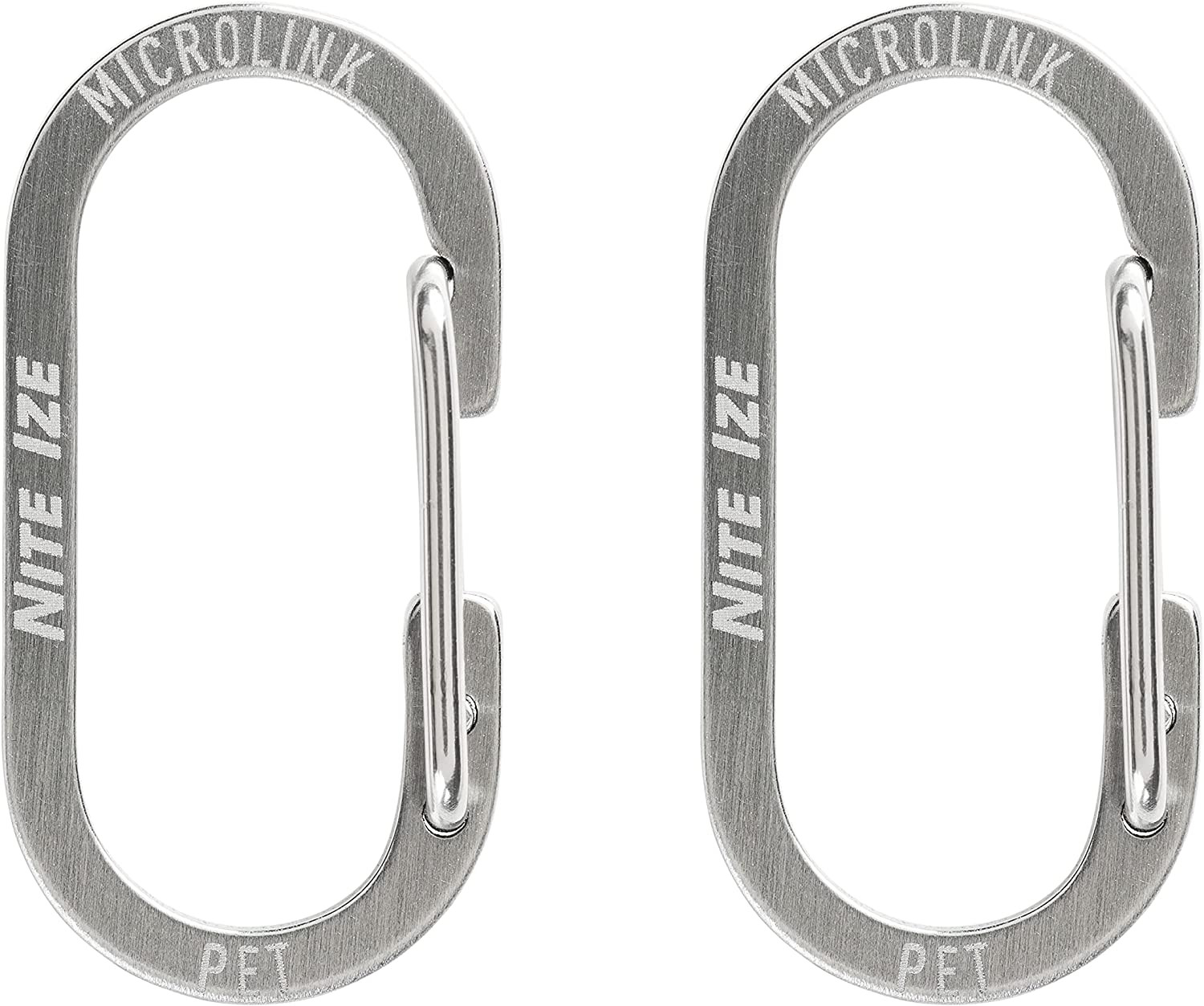 Microlink Pet Tag Carabiner, Stainless Steel Cat and Dog Tag Clip, 2 Count (Pack