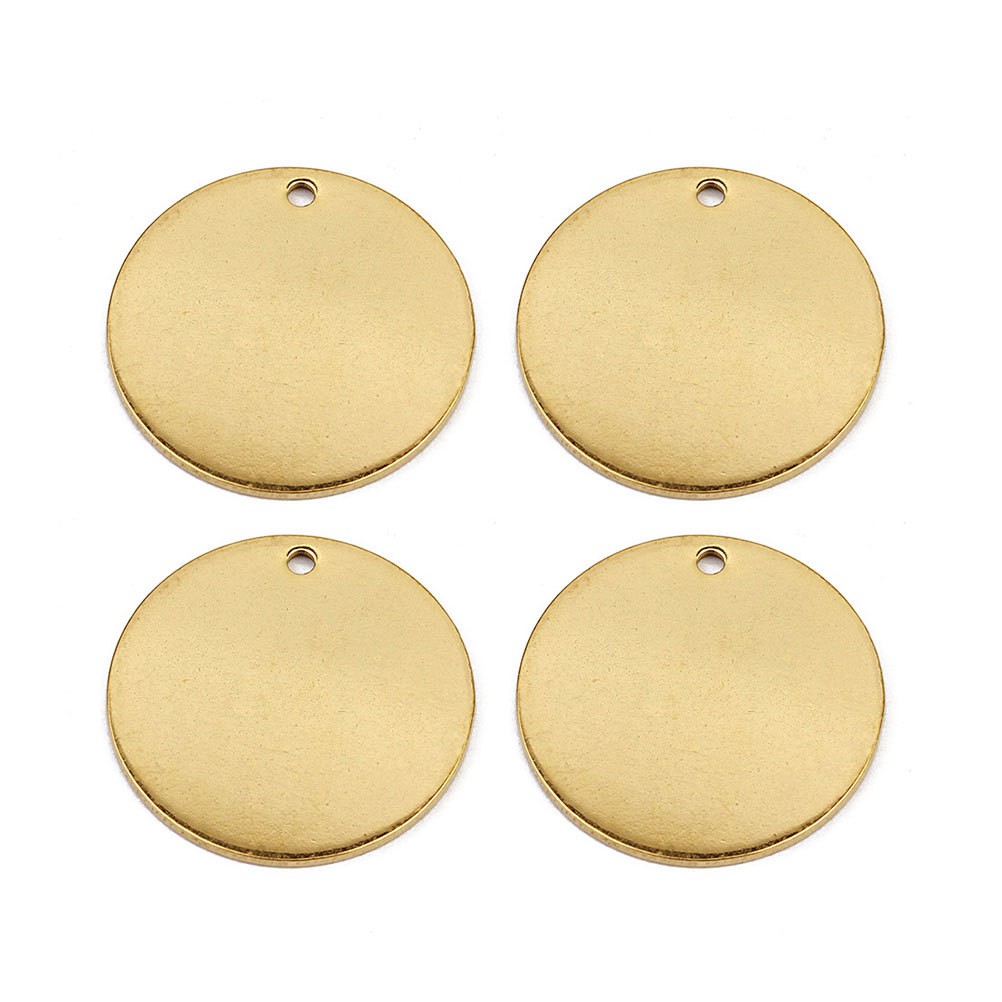 10 Pcs Stainless Steel Dog Tag Blank Round Tags DIY Jewelry Pendant