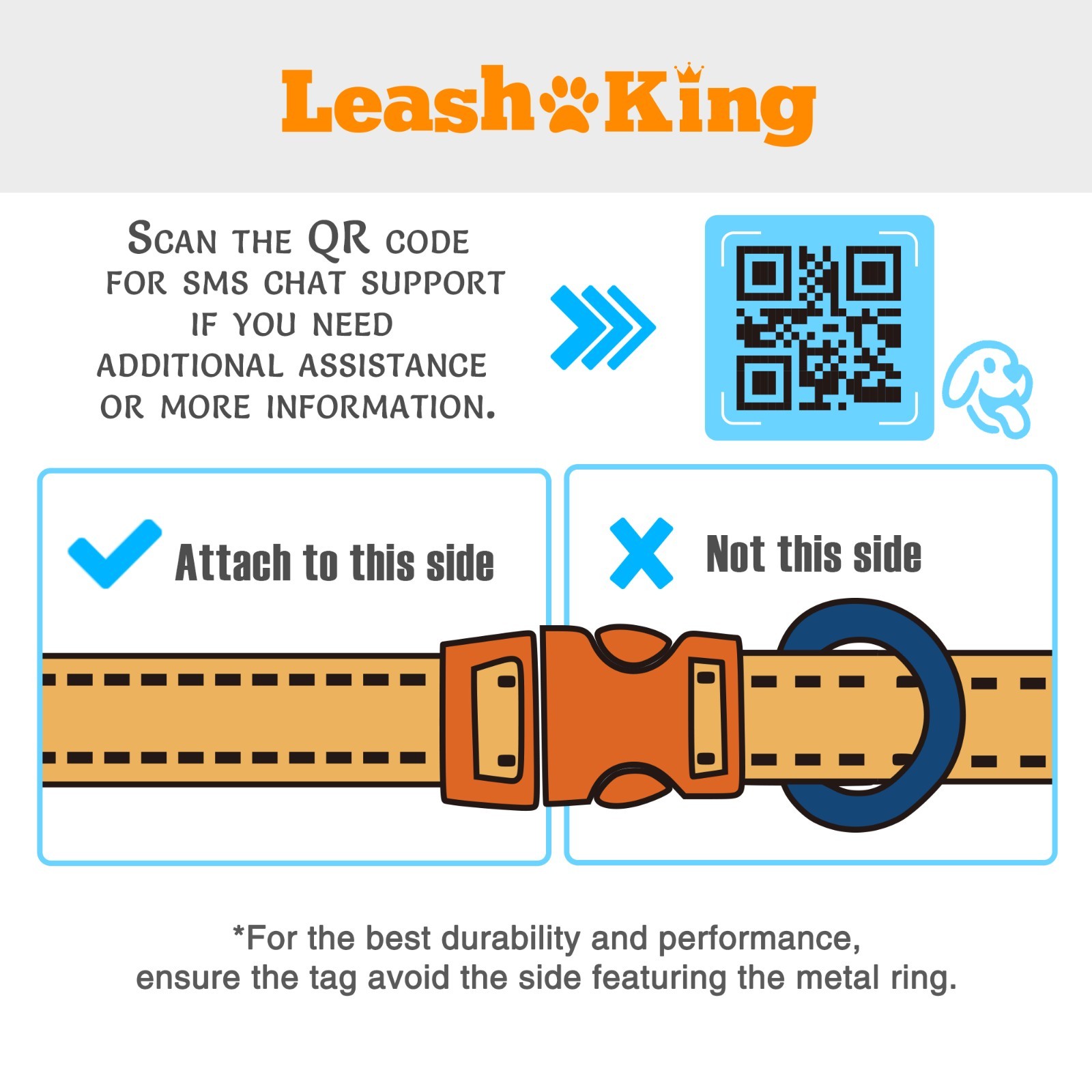 Leash King Personalized Pet Collar AirTag Holder, Slide-On Case for Dog and Cat