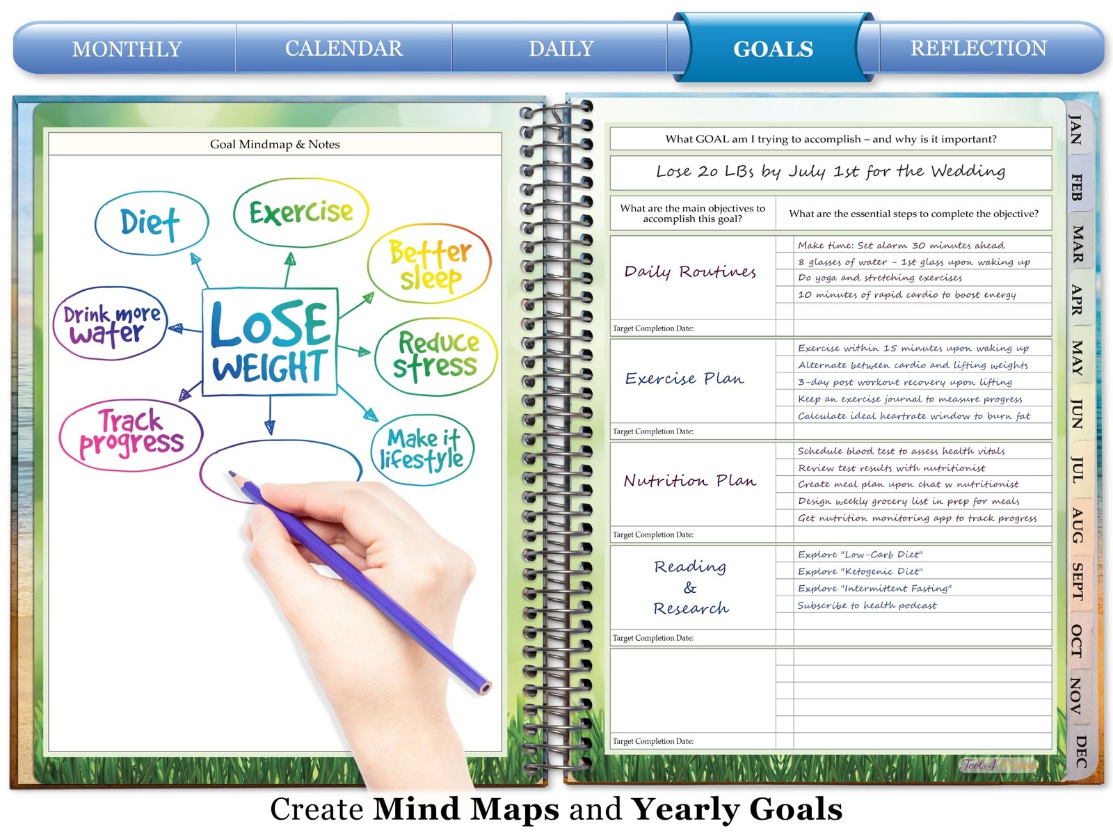 Planner 2026-2027 – Daily Weekly and Monthly Calendar with Stickers, Tabs, Po…