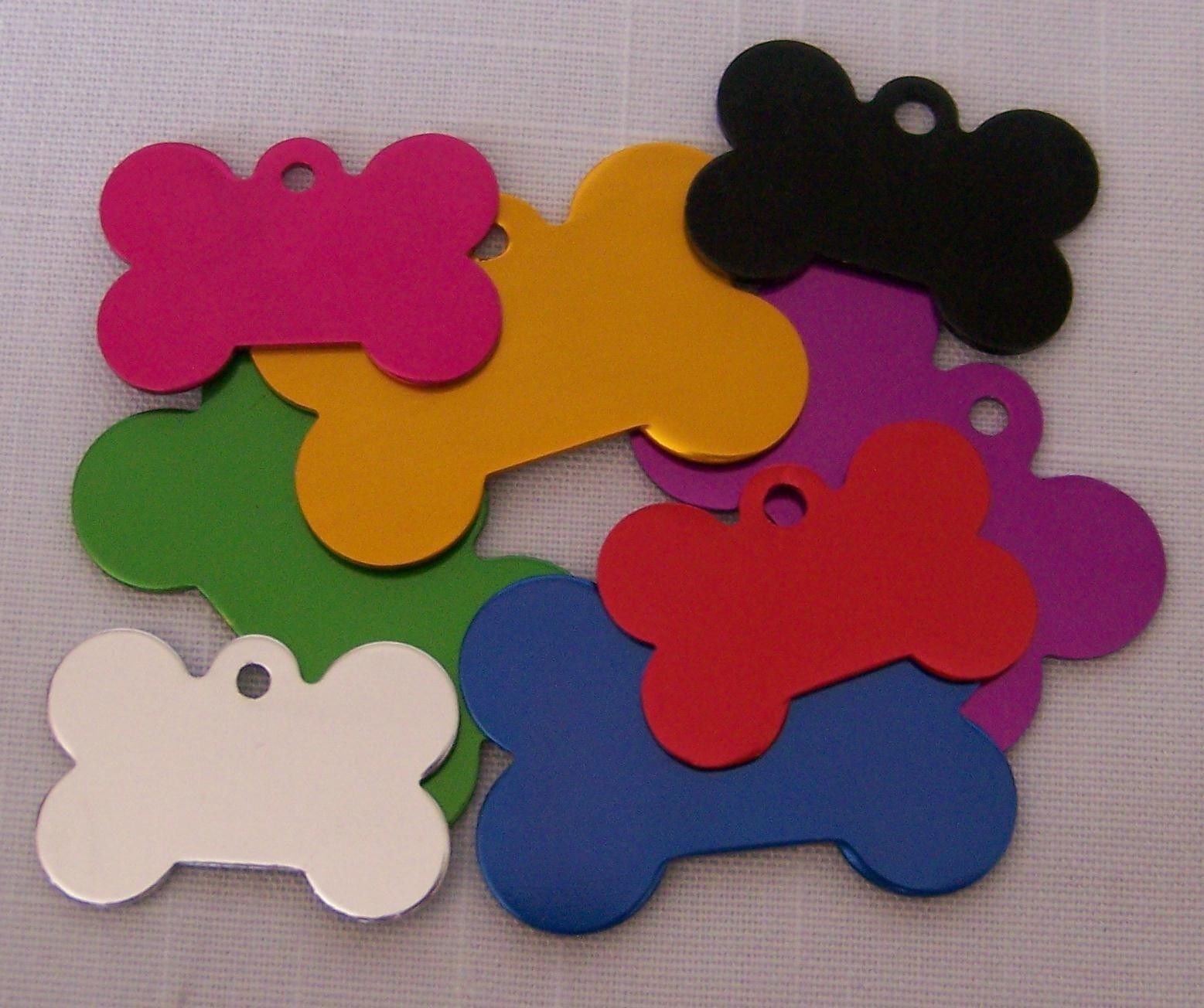 CUSTOM ENGRAVED DOG PET TAG SINGLE SIDE PERSONALIZED ID DOG CAT CHARM TAGS