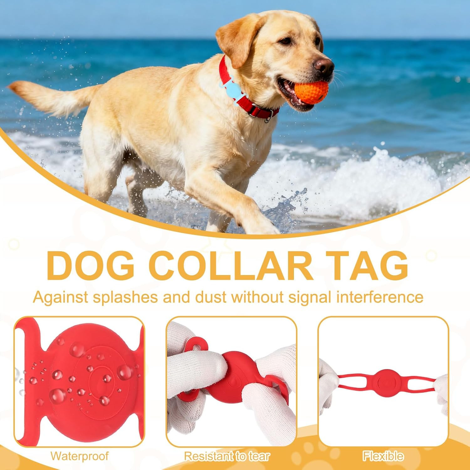 Dog Collar Tag, Dog Tracker Holder Silicone Tag Protective Case Waterproof Cat C