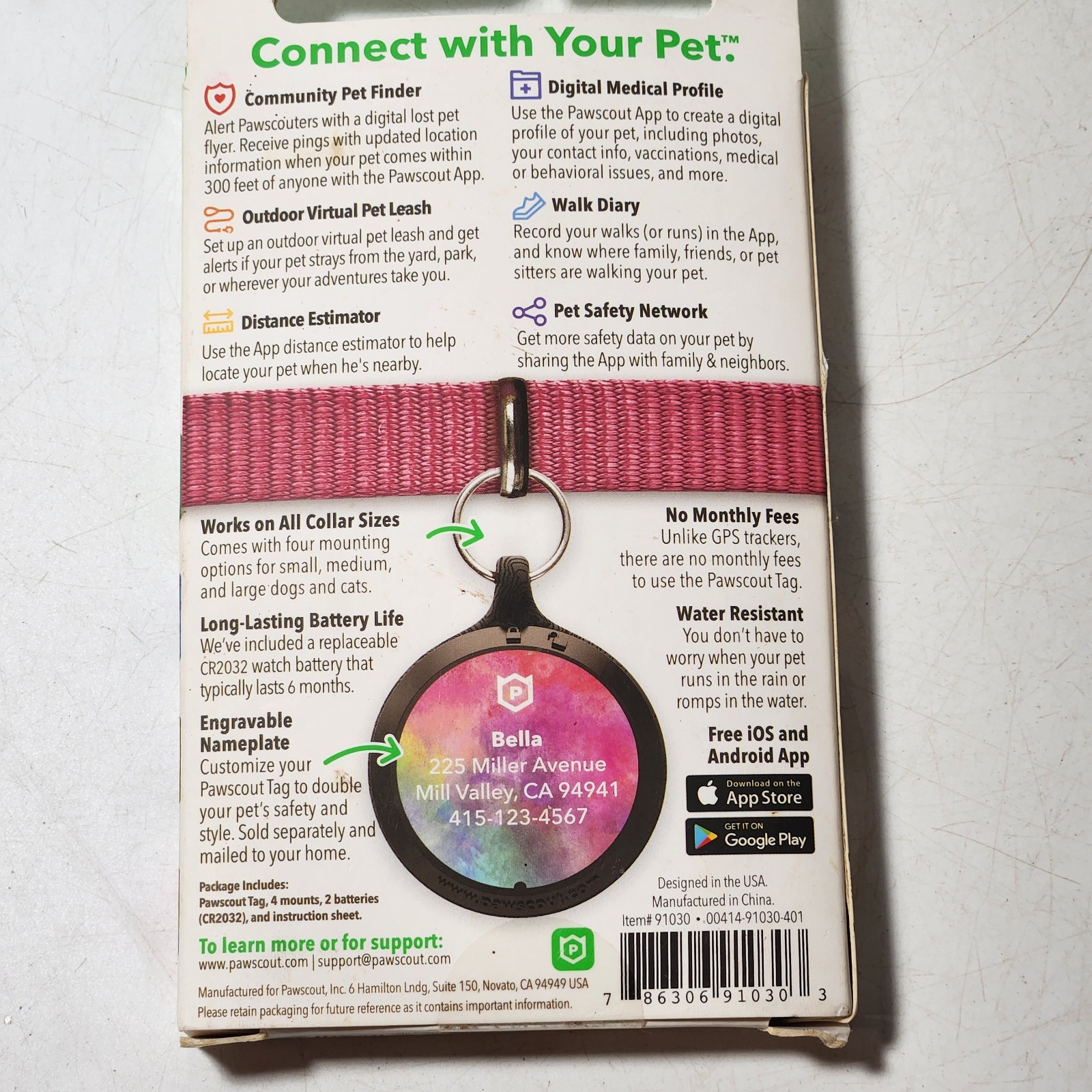 Pawscout Bluetooth Community Pet Finder Tag Walk Diary, Cats or Dogs Digital