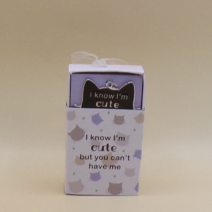 I Know I’m Cute But You Can’t Have Me Metal Pet Collar Charm Ganz