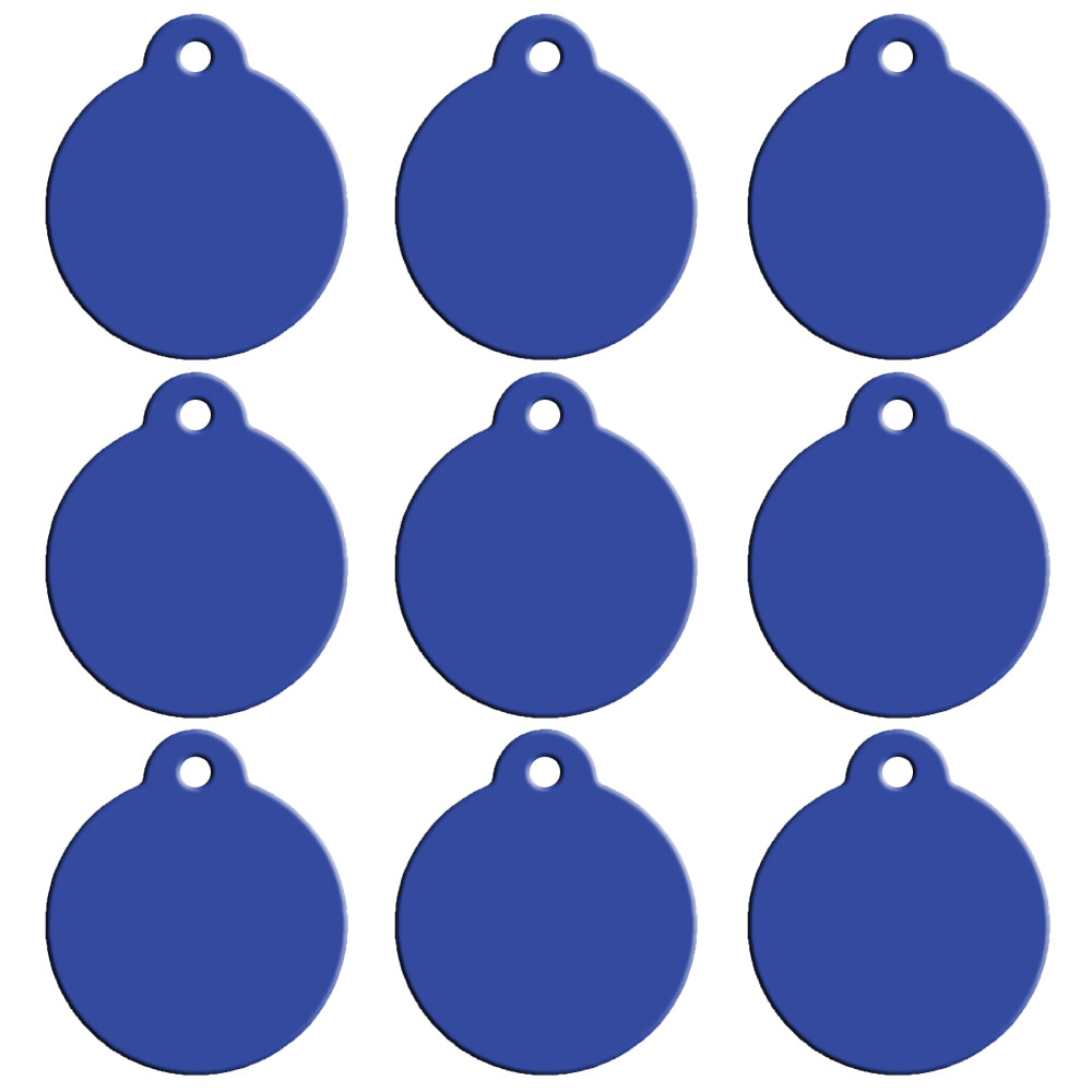 20pcs Personalized Aluminum Pet Dog ID Tags Custom Blank Bulk Round Tags 9 Color