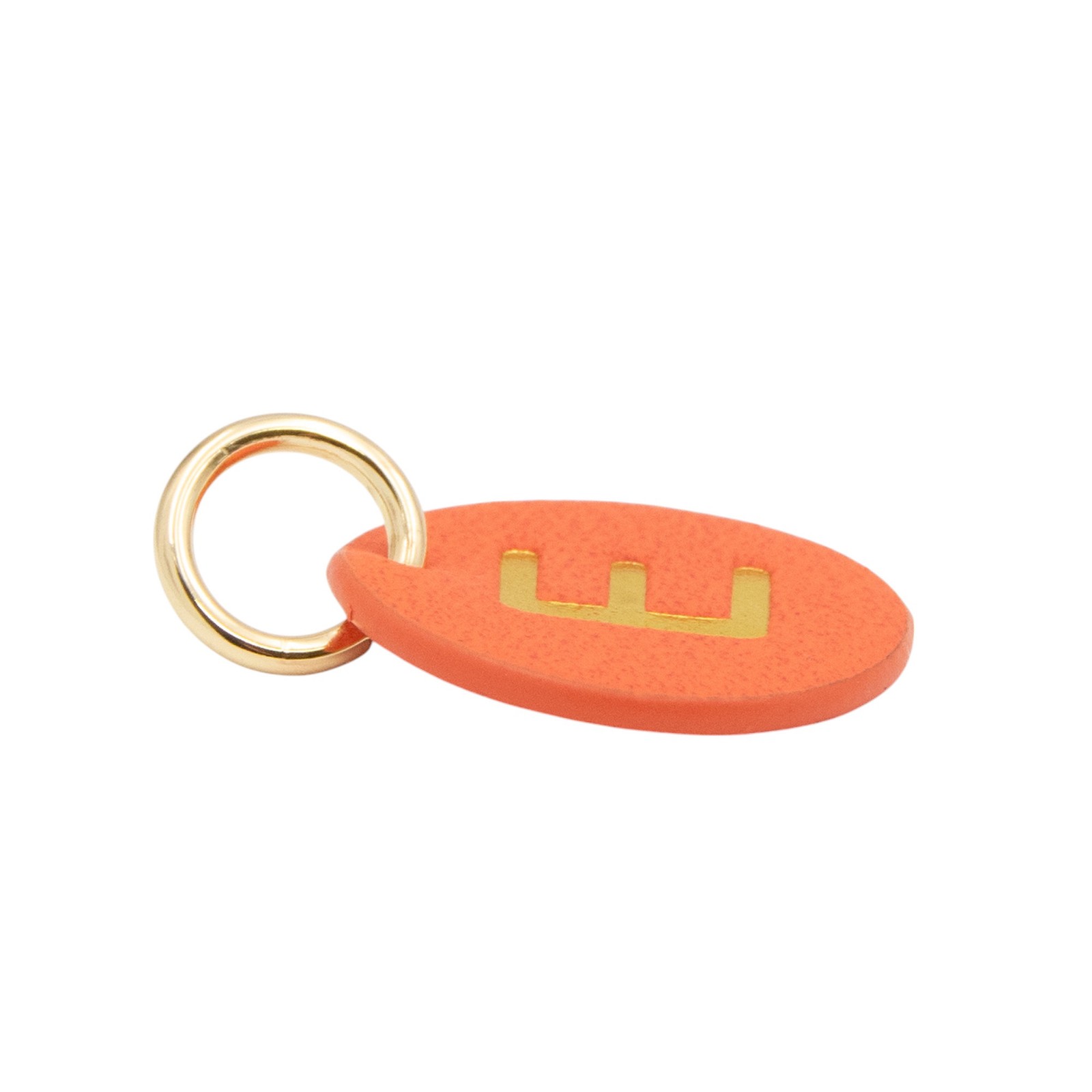 The Cuddle Collab Wear & Share Charm Faux Leather “E” Monogram in Orange