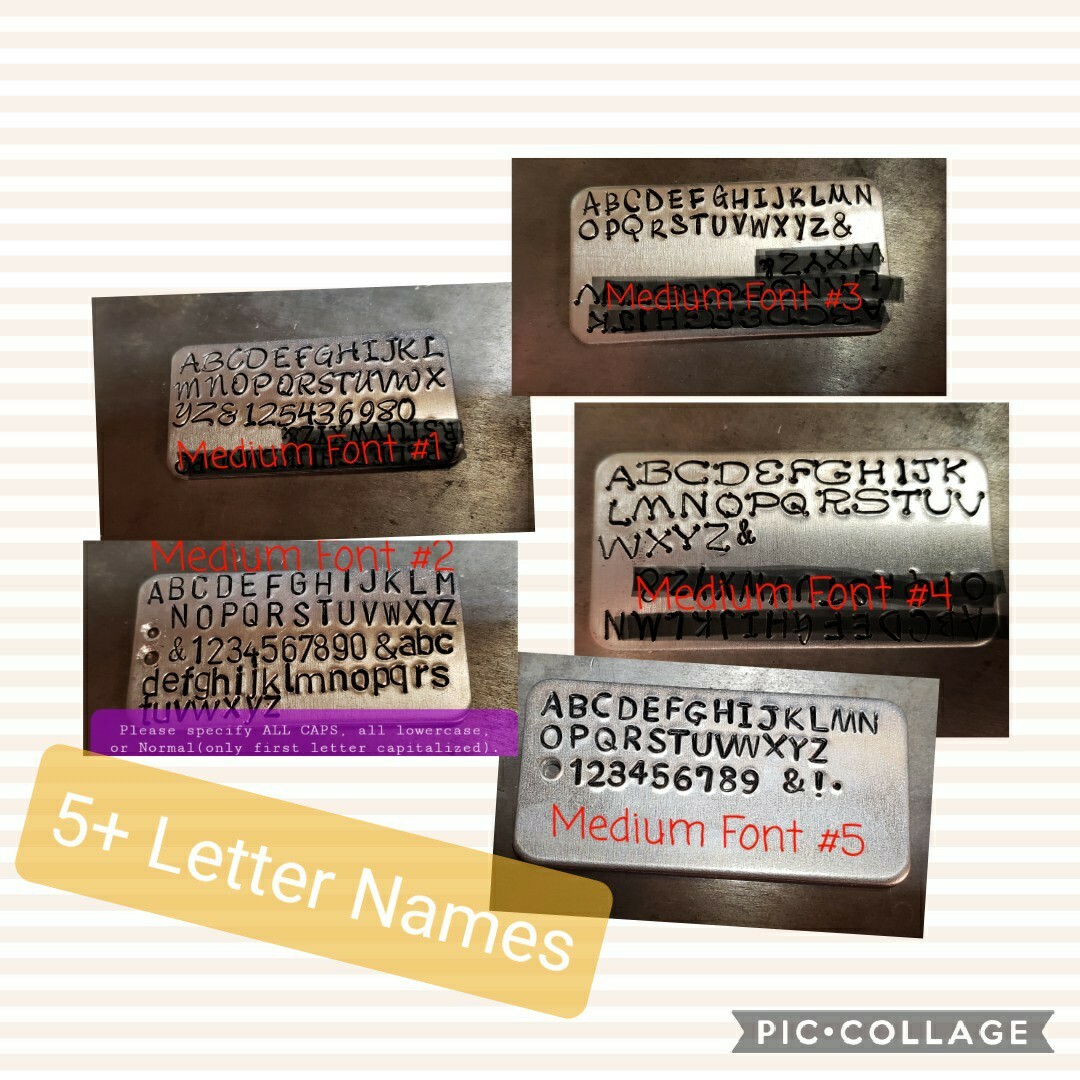 Dog ID Collar Tag Custom Name Number small hand stamped personalized metal cat