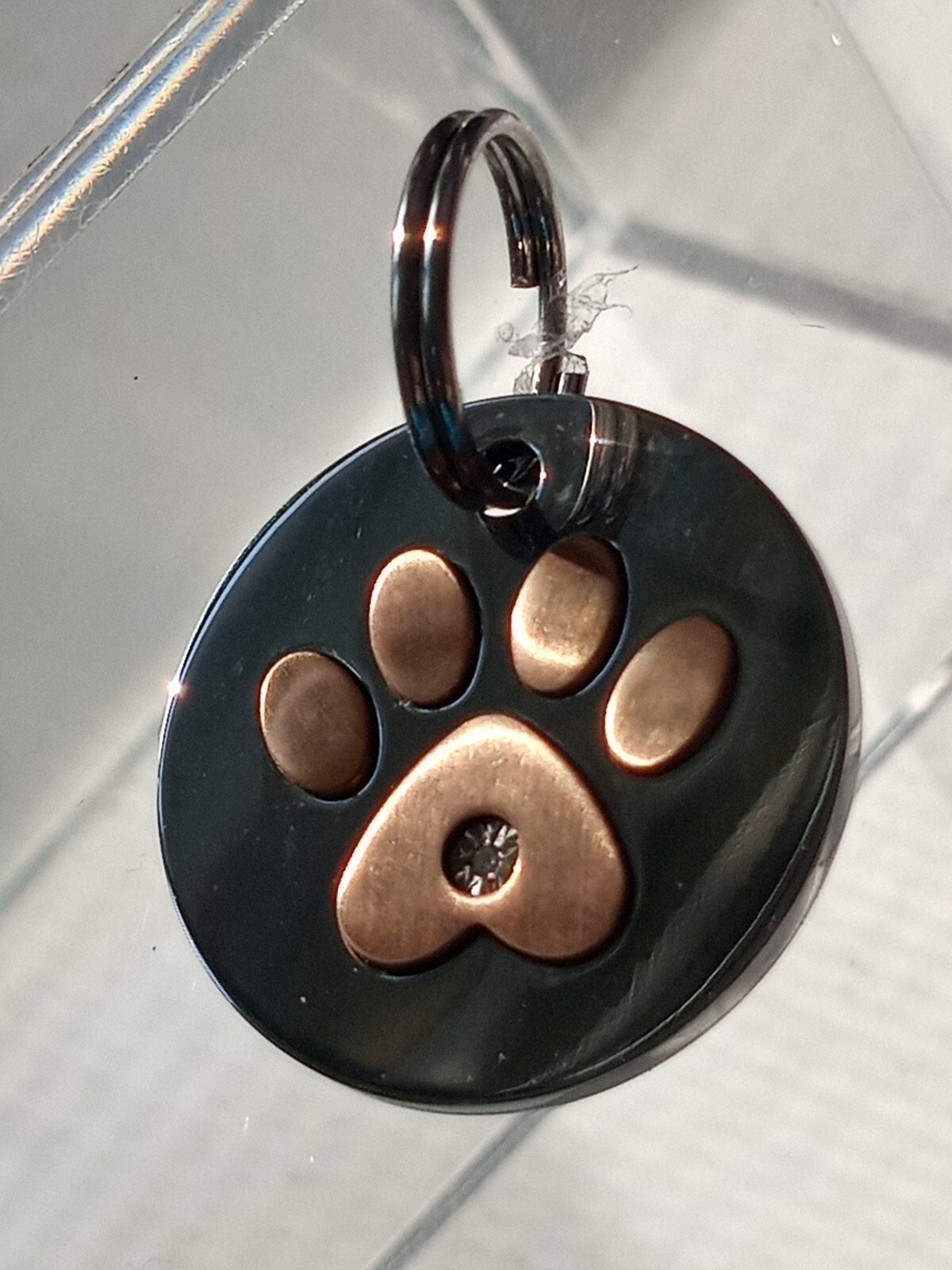 Dog Paw Print Tag Charm or Keychain