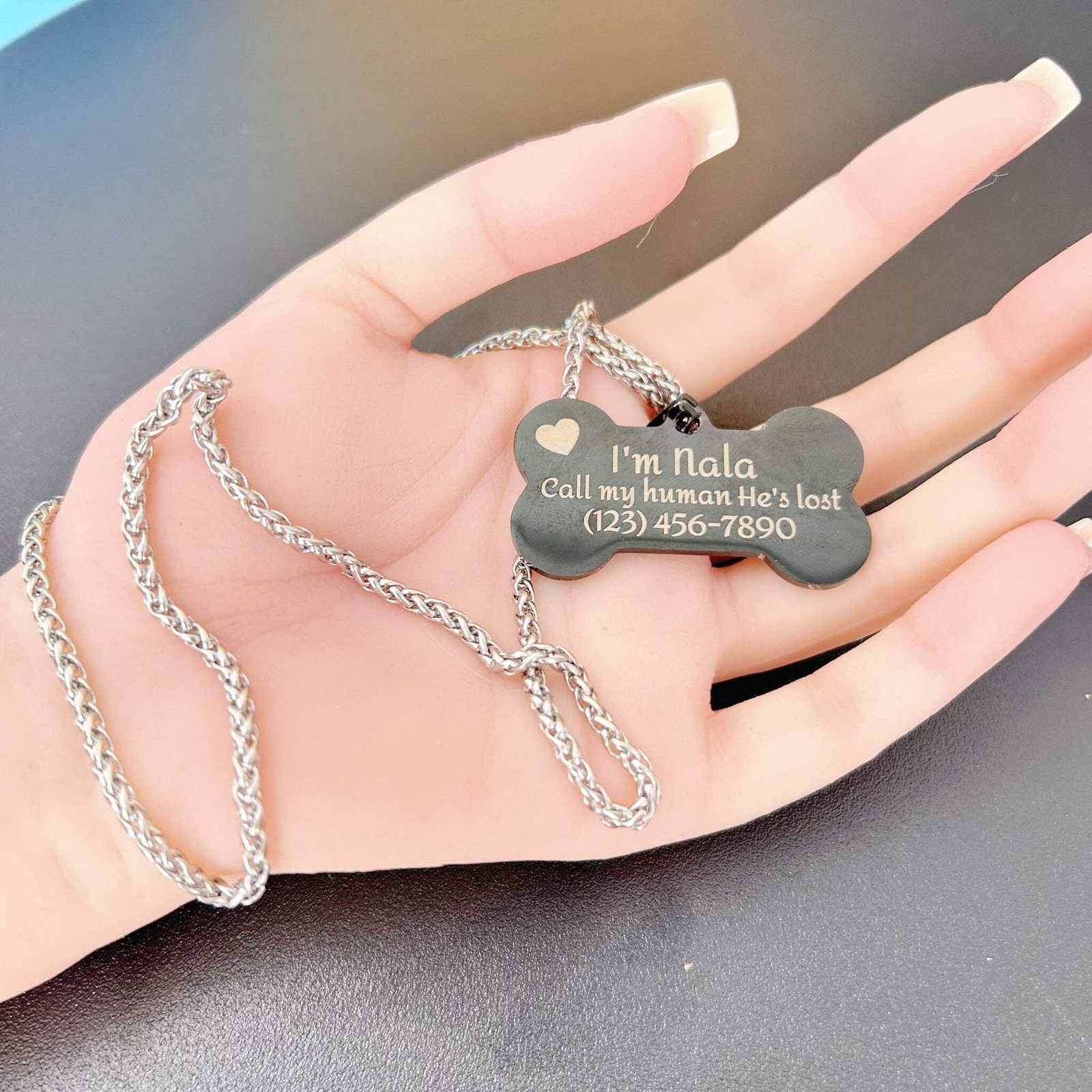 Personalized Bone Shaped Dog Tag – Stainless Steel Pet ID