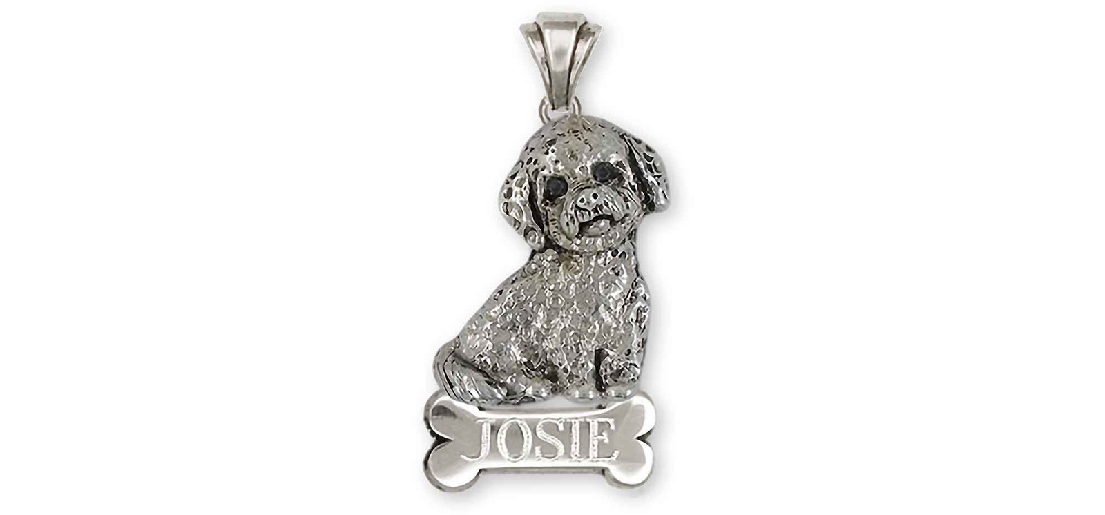 Poochon Pendant Sterling Silver Handmade Bichapoo Jewelry PC1-NP