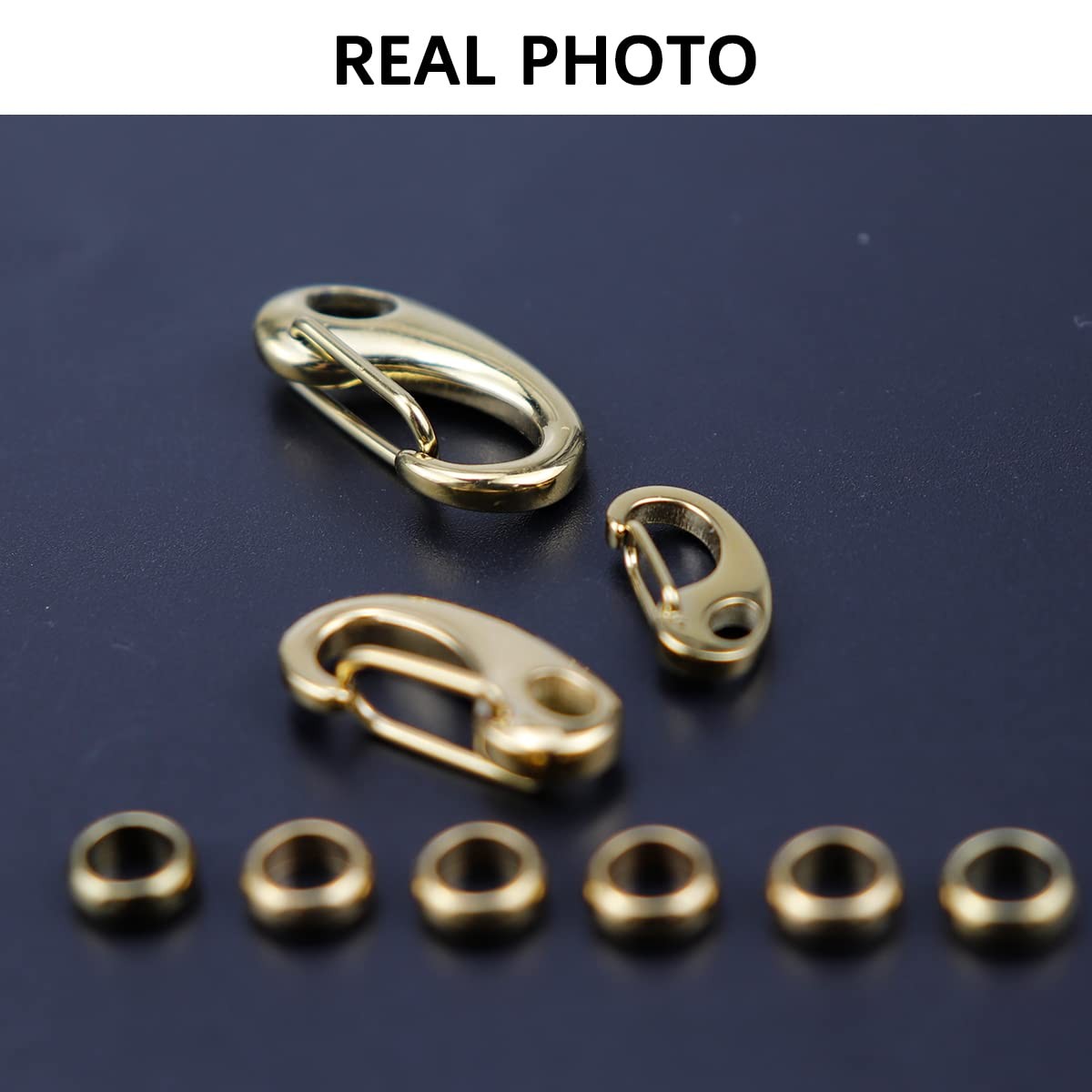 3 Set Gold Pet Tag Quick Clip, Stainless Steel Buckle, Rings, ID Tag Hook