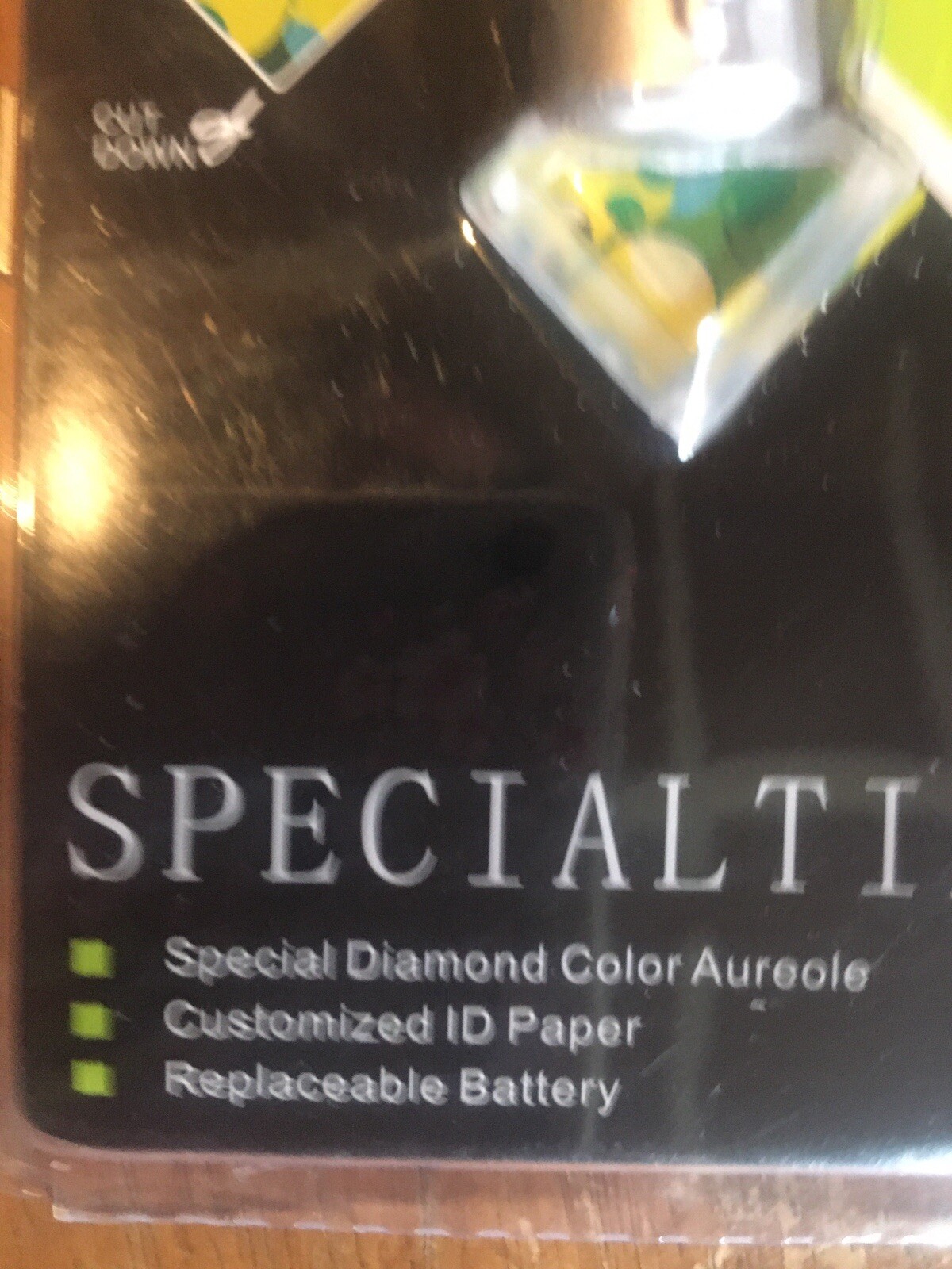 Flashing Small Diamond ID Tag Specialties New Red Green & Blue Colors Sealed!