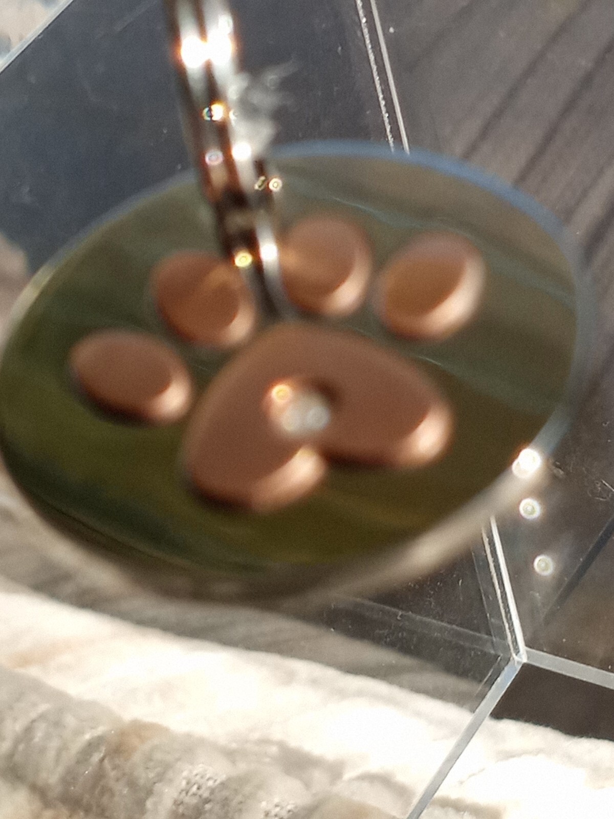 Dog Paw Print Tag Charm or Keychain