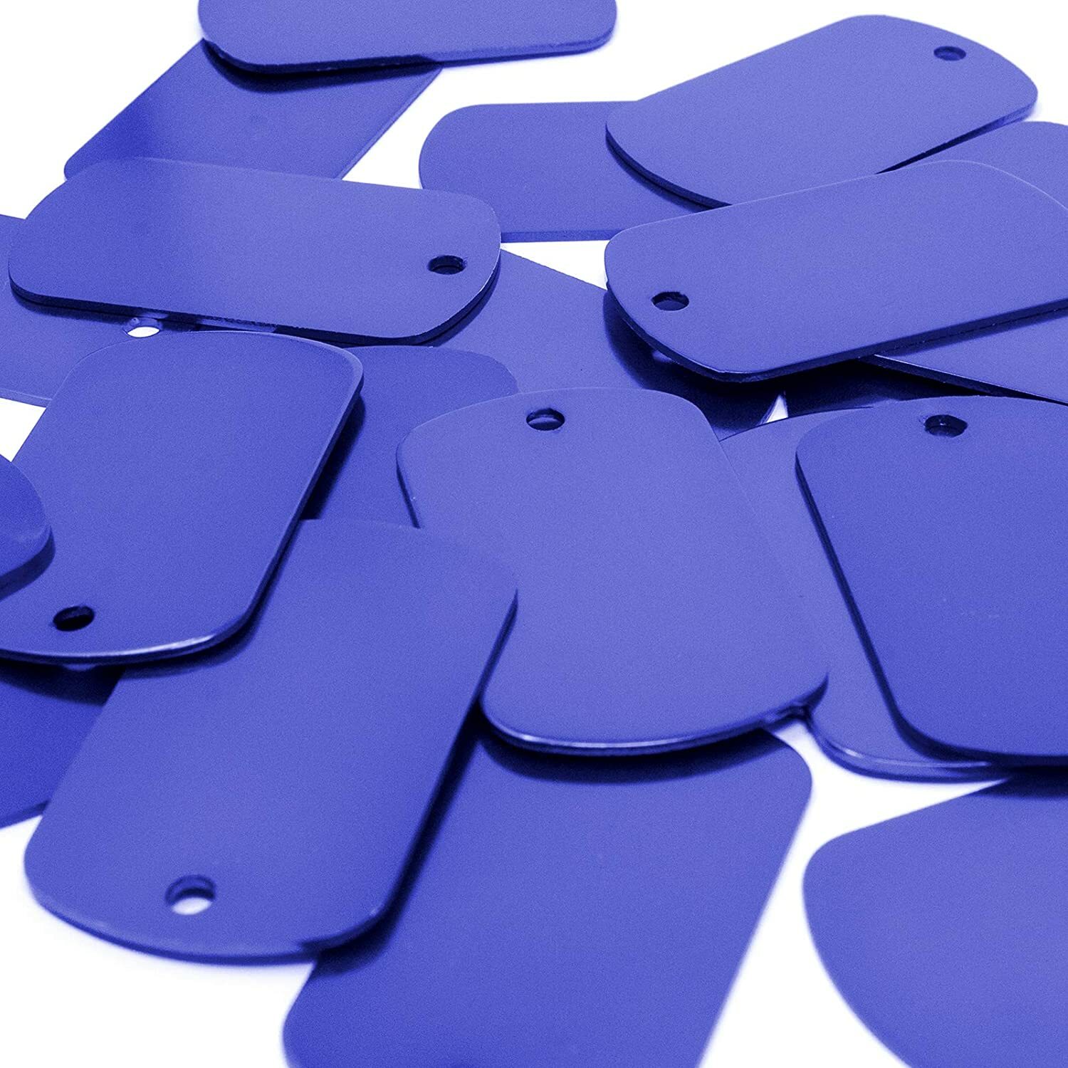 BULK – Blue Anodized Aluminum Military GI Dog Tags for Laser Engraving/Crafting
