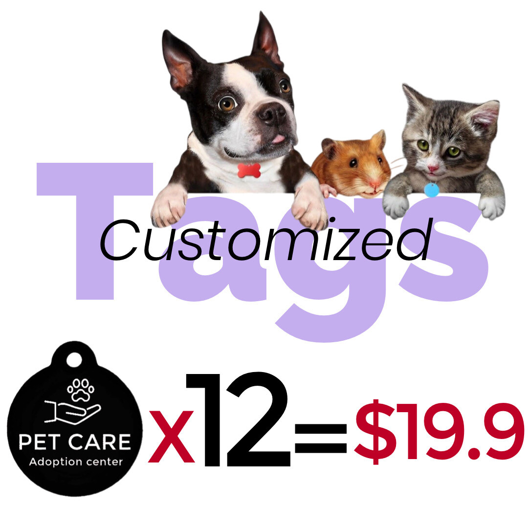 Customized Pet Tags, Aluminum ID Tags, Dog Cat Tag, Hand-Painted Design