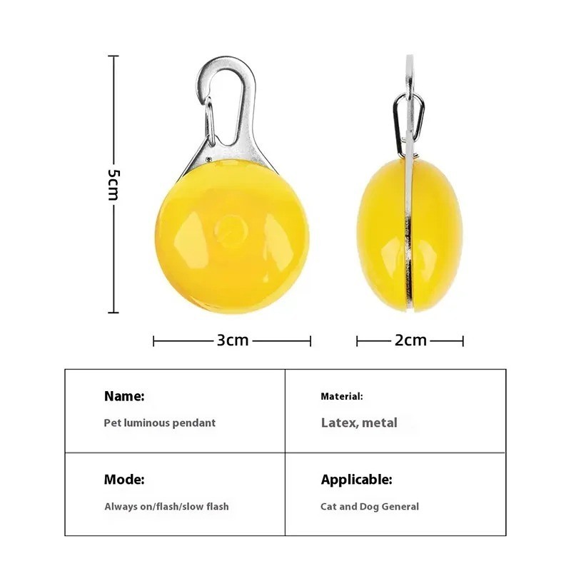 LED Flashing Clip On Pedant Night Light Pet Safety Dog Cat Collar Choose