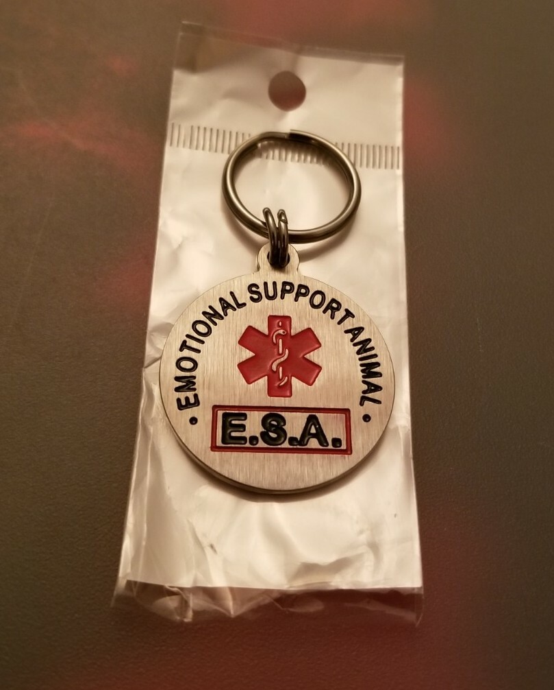Lot of 2 Working Service Dog – Emotional Support Animal ESA Round Hanging ID Tag