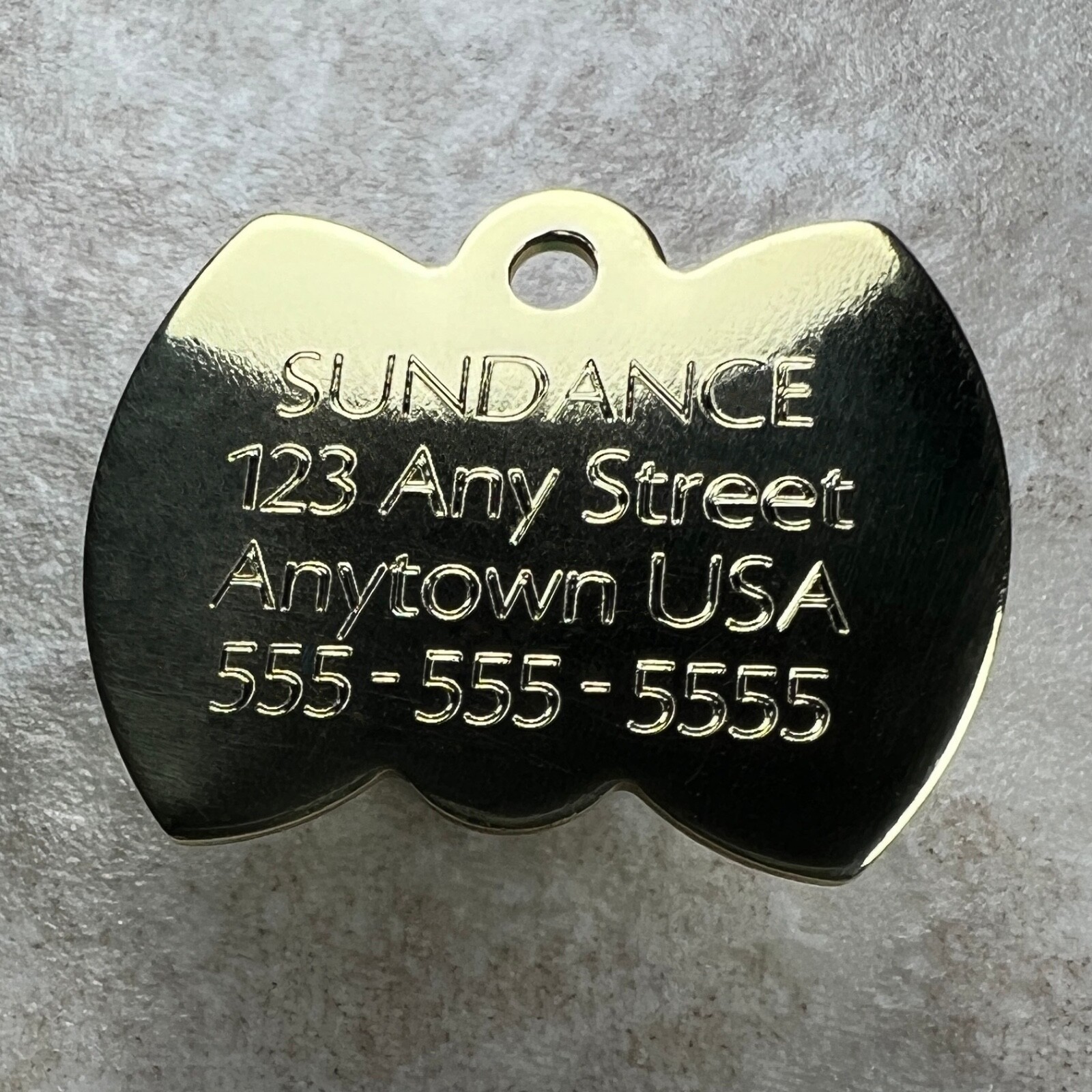 Custom Engraved Dog Tags Personalized Dog Collar Pet Tags Engraved BRASS BOW TIE