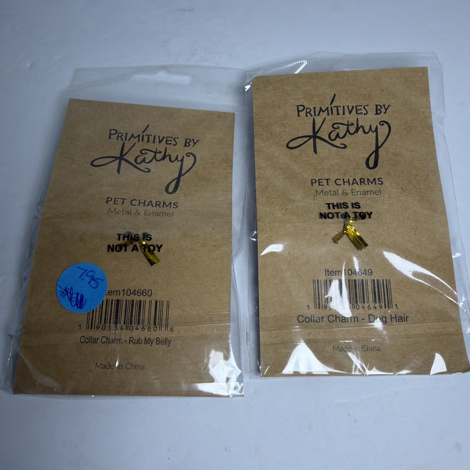 Primitives By Kathy Pet Charms Rub My Belly & Dog Hair Don’t Care Set