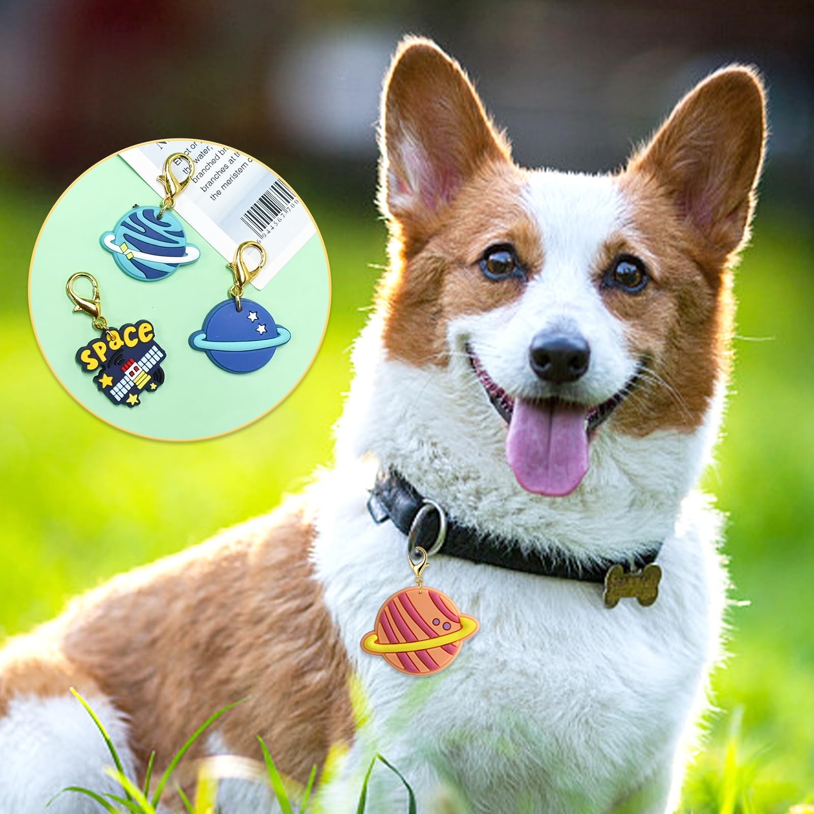 ZORFAN dog cat collar charms space 20pc
