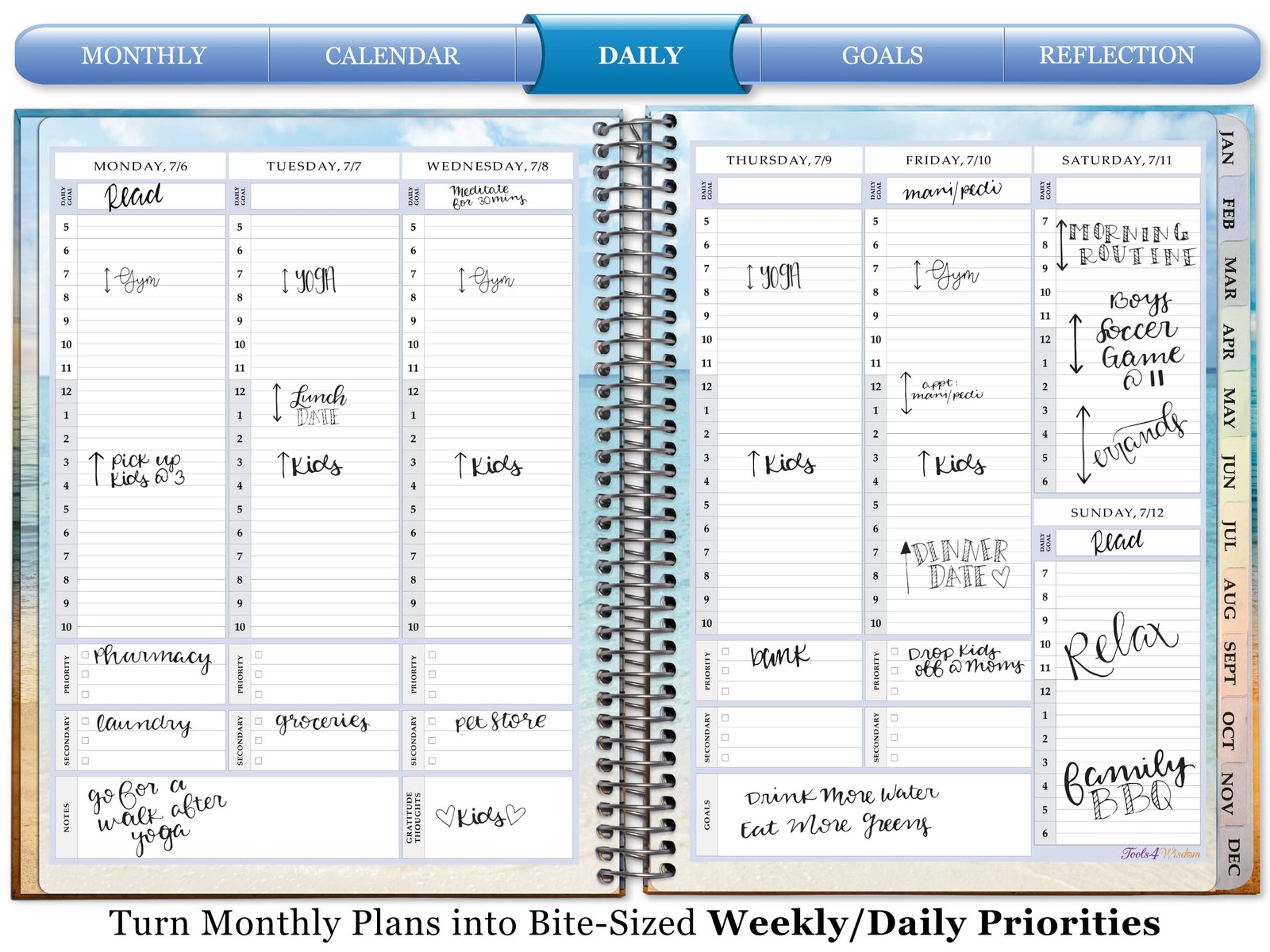 Planner 2026-2027 – Daily Weekly and Monthly Calendar with Stickers, Tabs, Po…