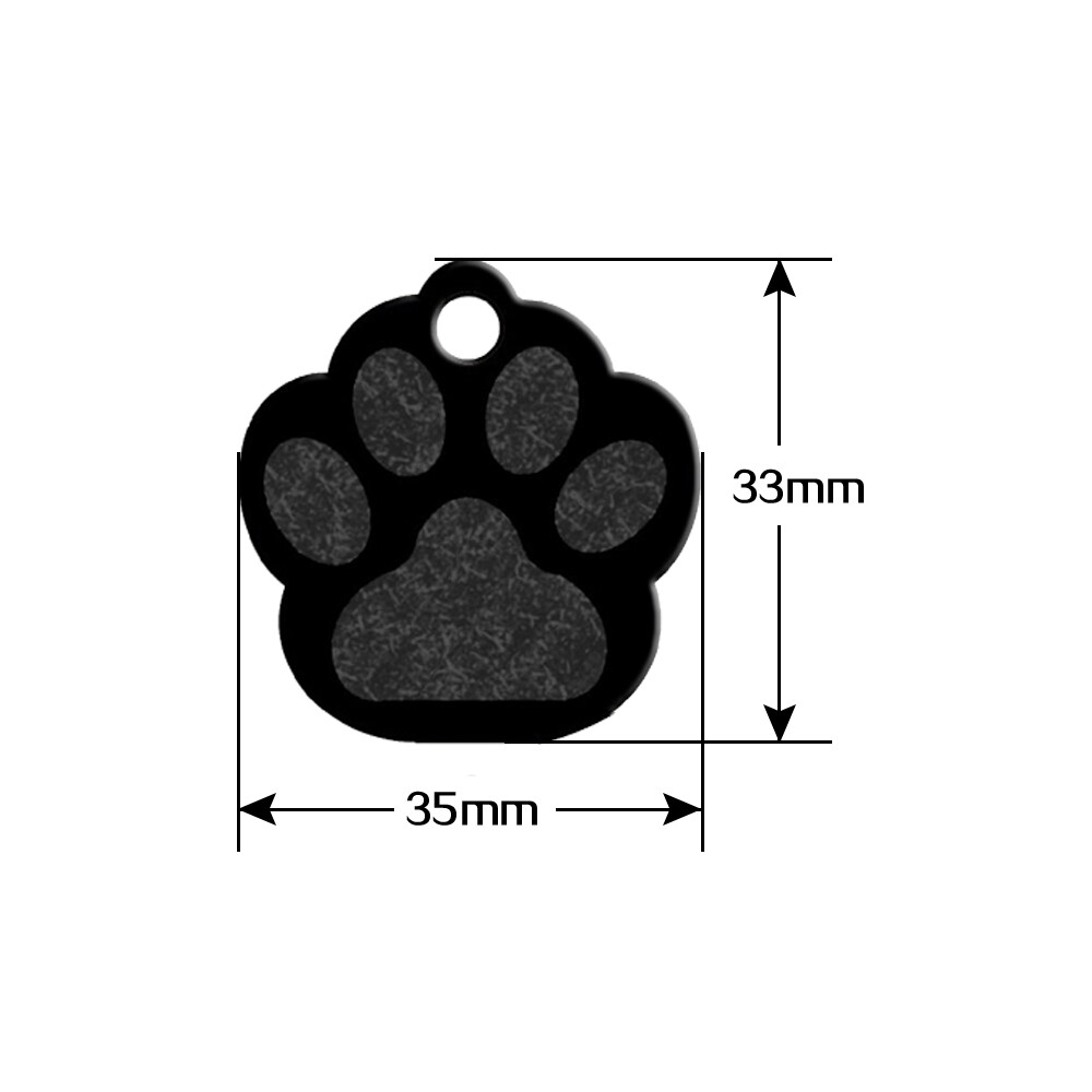 100pcs Wholesale Bulk Glitter Paw Dog Tags ALUMINUM Pet Puppy ID Tag 9 Colors