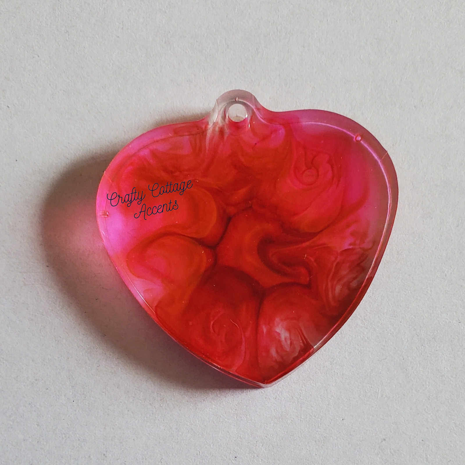 Resin Heart Pet Collar Charm, Zipper Pull, Keychain, Backpack Accessory