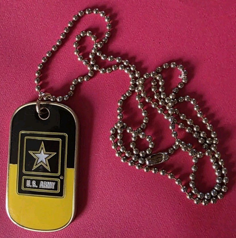 Dog Tag Army Values With Chain Necklace