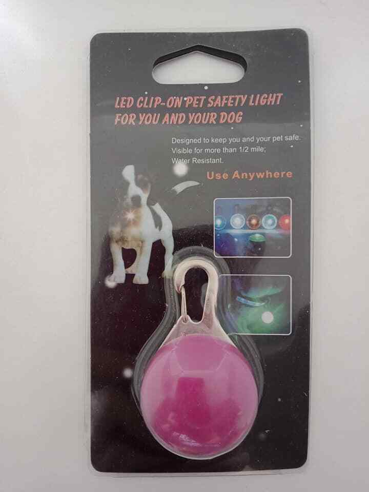 Dog safety light round purple