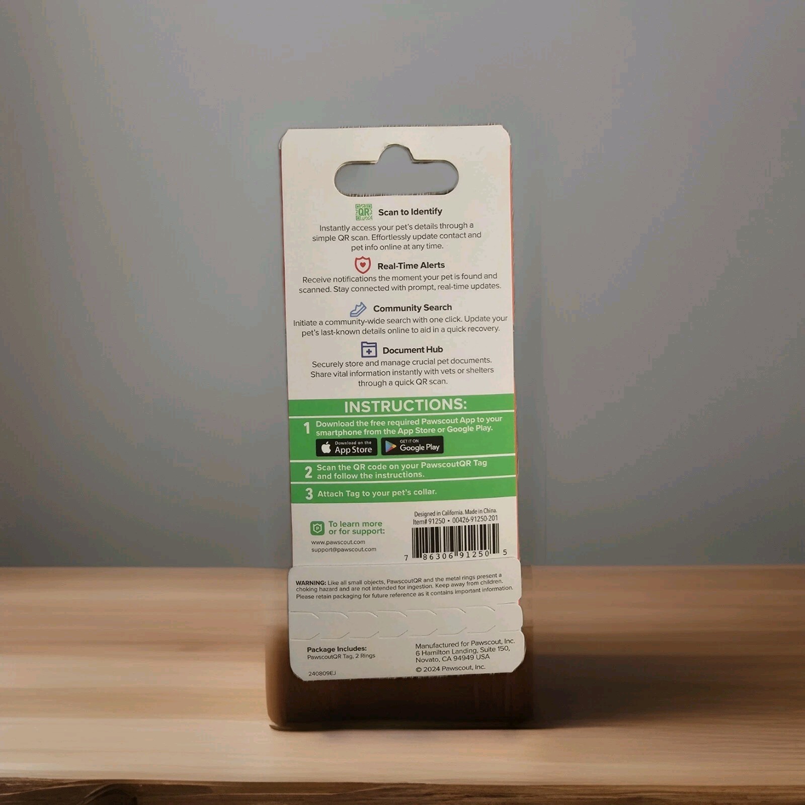 Pawscout Smarter Pet Tag Community Pet Finder Tracker QR w/ App Dog Cat