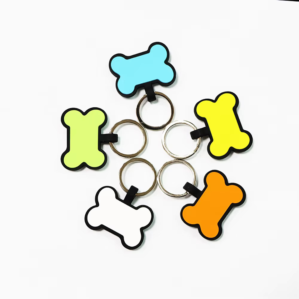 Personalized Bone Silicone Dog Tag Engraved Custom Pet Tags Pet ID Card for Dog