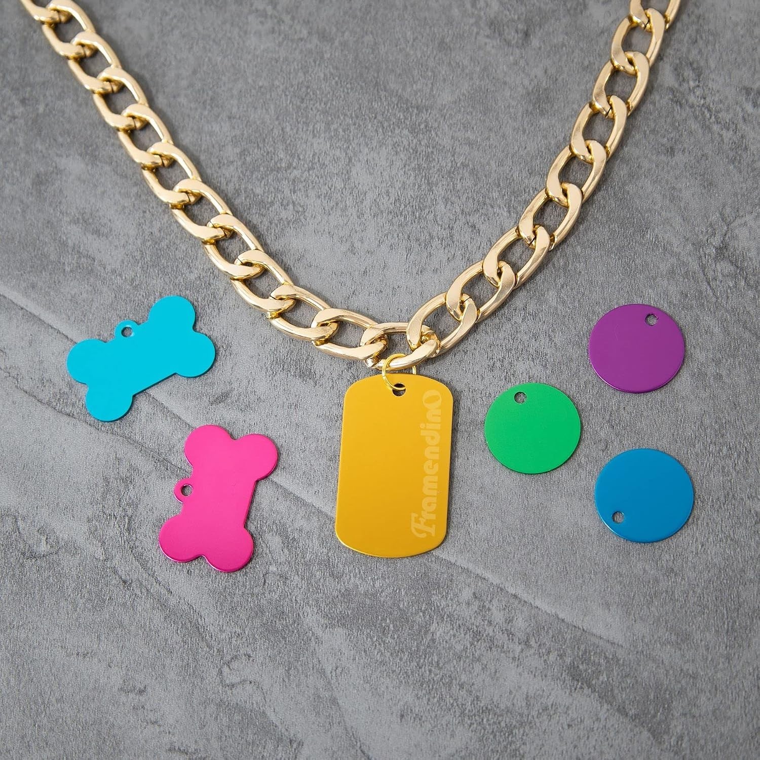 60 Pack Pet ID Tag Colorful Blank Double Sided Aluminum Charms for Dog Cat DI…