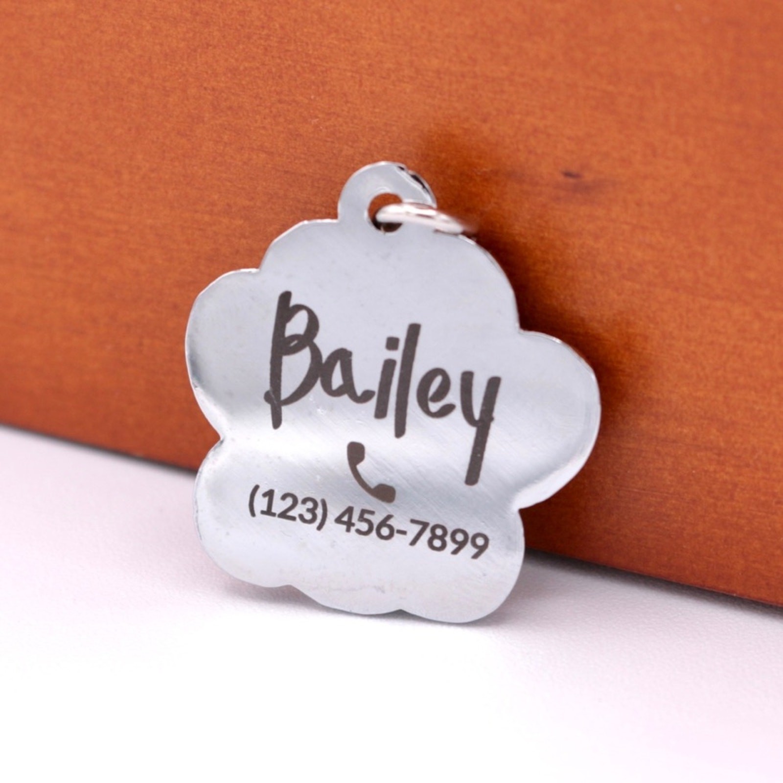 Personalized Engraved Metal Dog Paw Name, ID Tag, QR Code Powered By ScanKeep