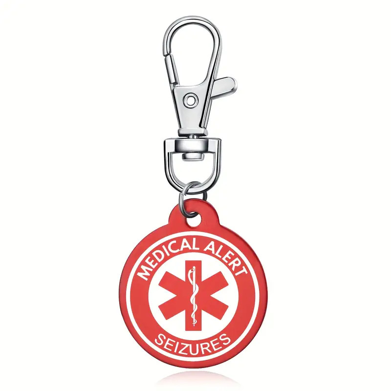 Medical Alert ID Keychain Medical Seizures FREE! Personalized Engraving