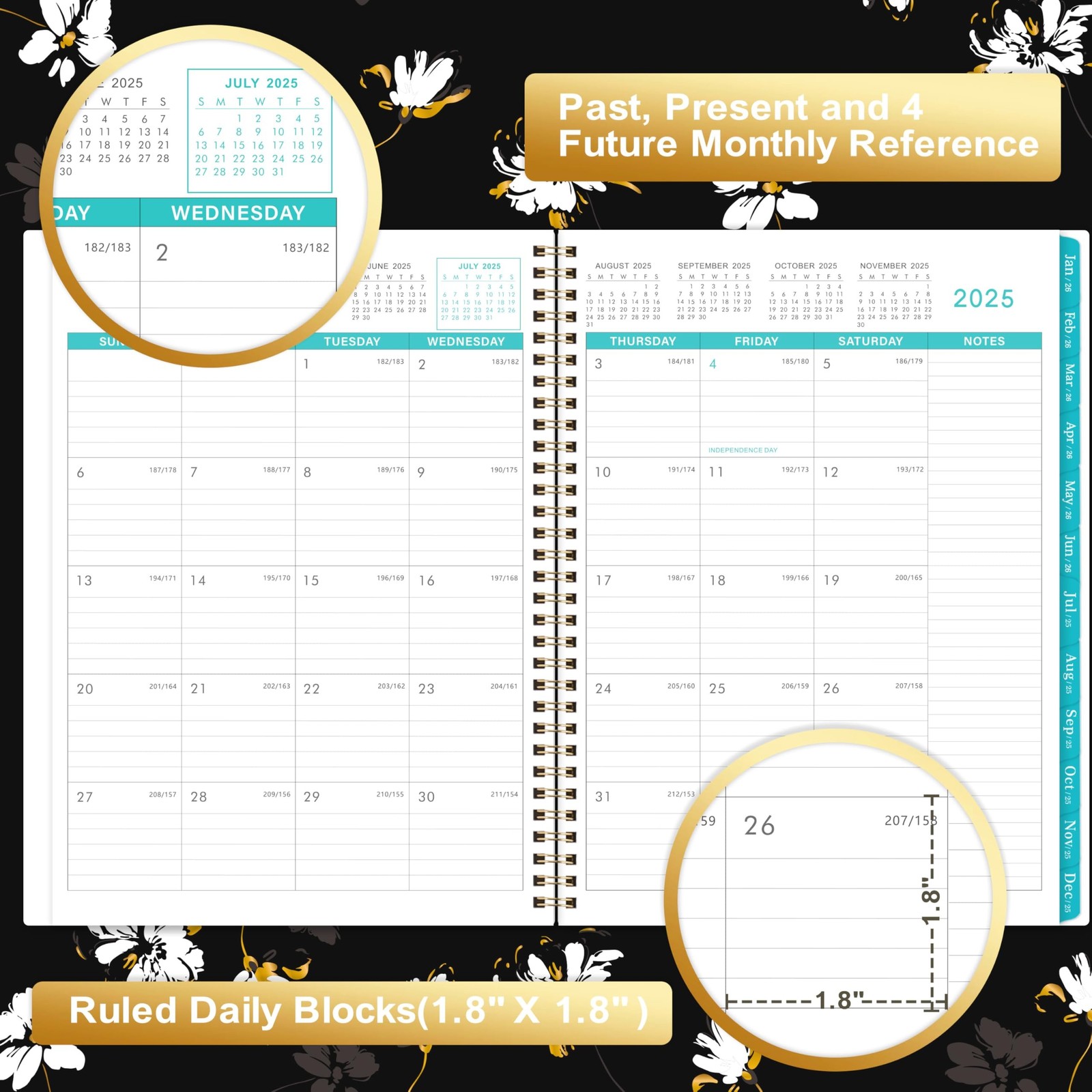 2025-2026 Monthly Planner – 18 Month Planner 2025-2026 from Jul. 2025 – Dec. …