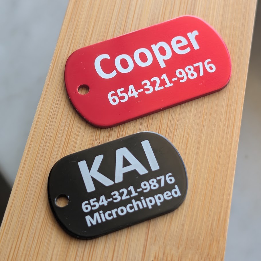 Custom Engraved Personalized Pet tags Double Side Military ID Dog Cat Tag
