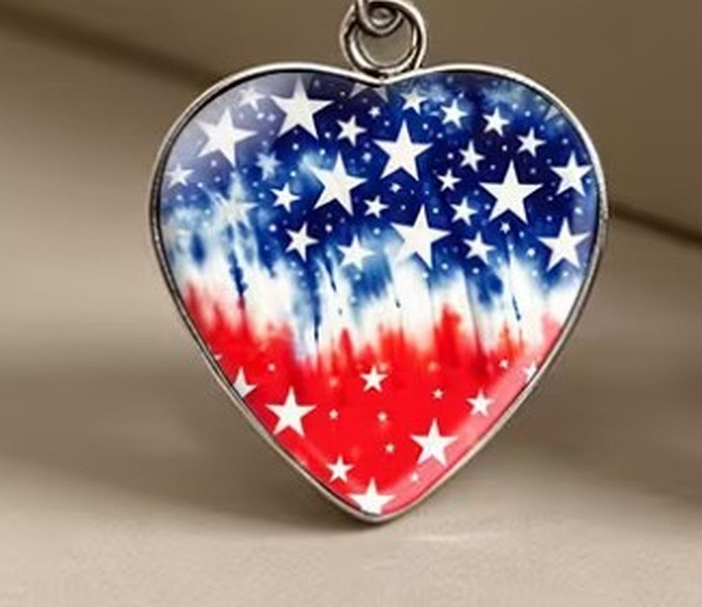 USA AMERICAN FLAG CHARM ZIPPER PULL BAG ACCESSORY OR DOG CAT COLLAR PATRIOTIC
