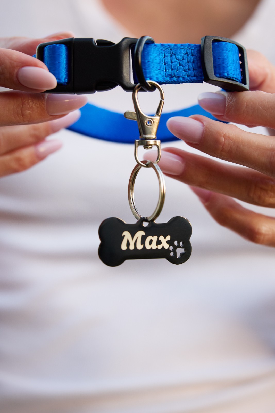 Personalized Dog ID Tag – Custom Name Engraving – Bone Shape Metal Pet Tag