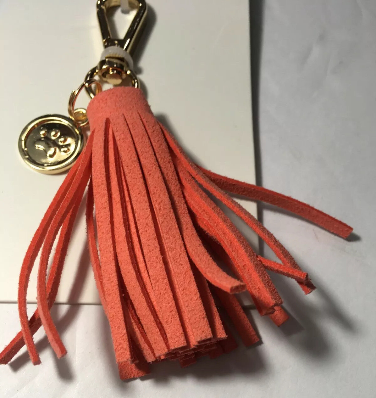 Dog Dazzlers-1 Piece Clip On Collar/Leash Charm-Gold Charm & Orange Tassle~New