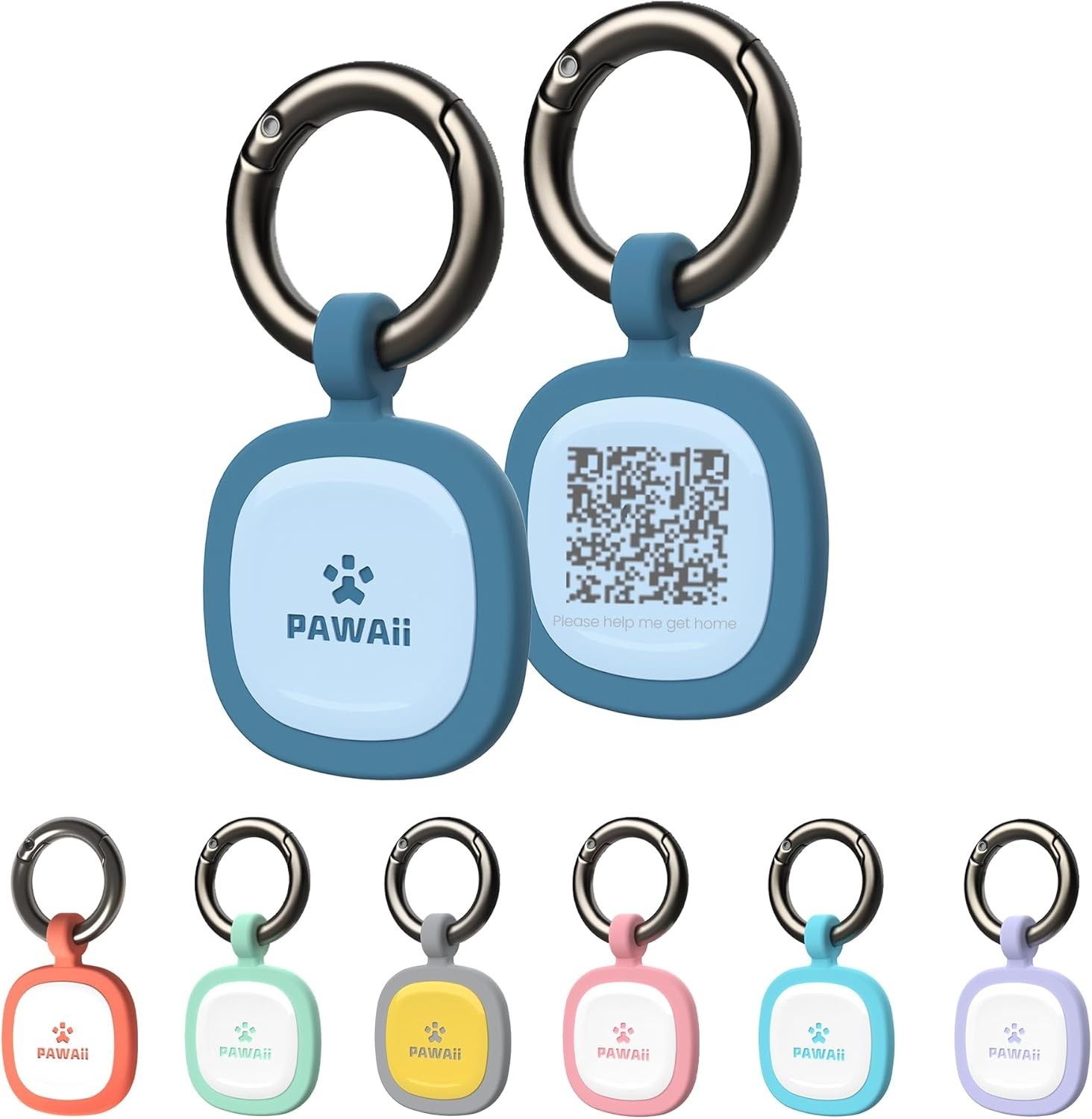 Customizable Silicone Dog and Cat ID Tag with Emergency Location Alert QR Code