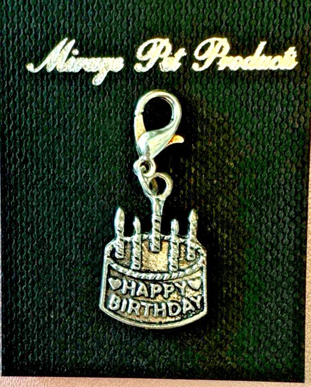 Happy Birthday Dog Charm by Mirage Pet Lobster Claw Closure 1.5″ Length