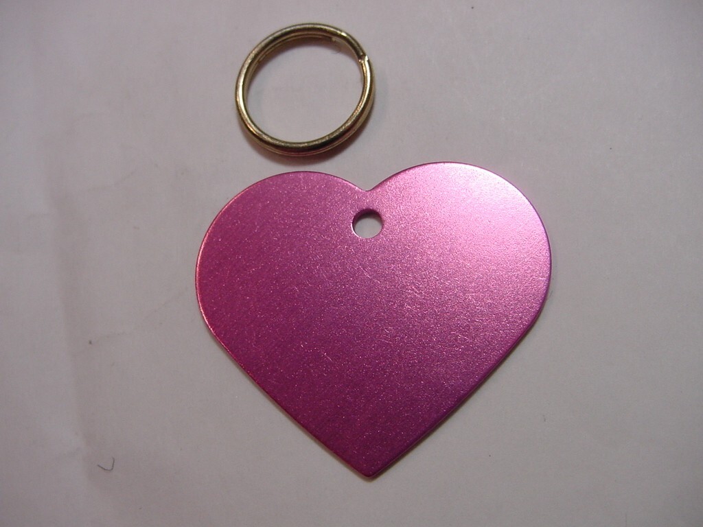 NEW – LOT OF 2 – ENGRAVABLE PET I.D. TAG LUGGAGE TAG – PINK HEART