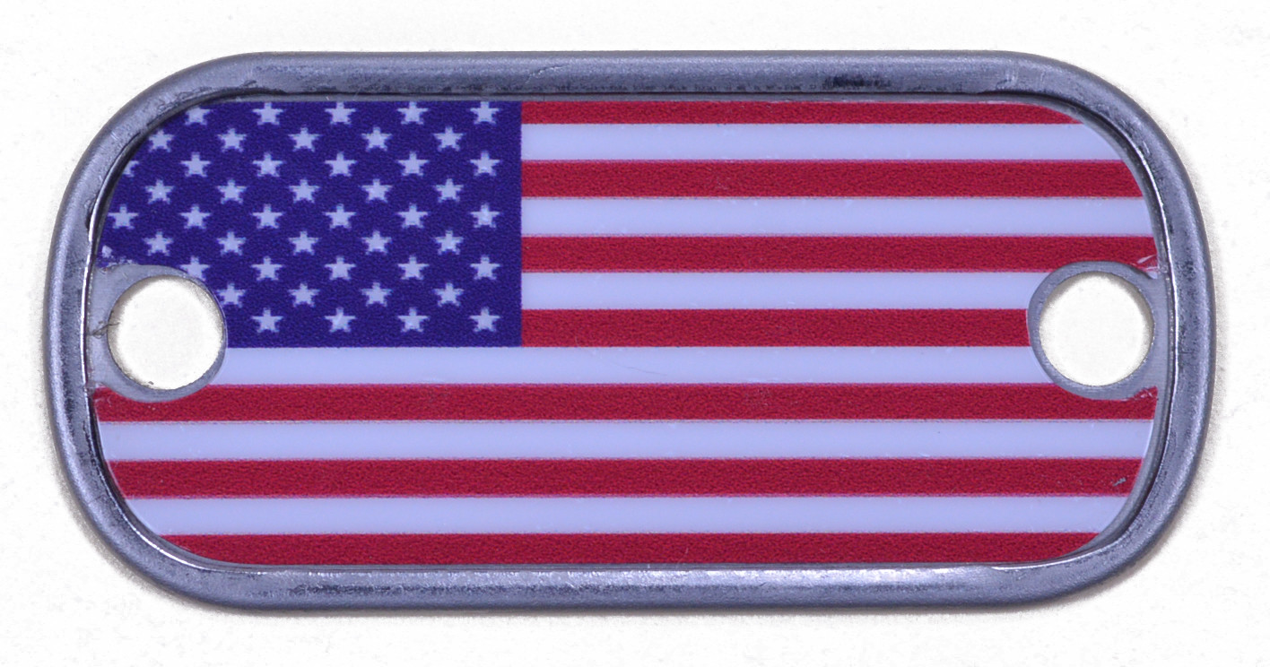 American Flag Vinyl Dog Tag – 3 Sizes – Great for Necklaces and Bracelets