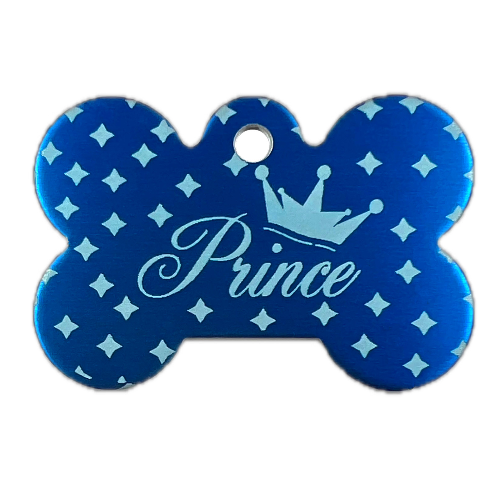 Custom Engraved Dog Tags Personalized Dog Collar Pet Tags Engraved BLUE PRINCE