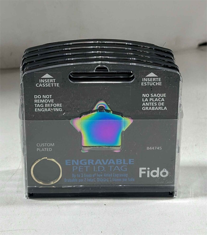 Fido Hillman Engravable Pet ID Tags, STAR SHAPED – 5 Pack